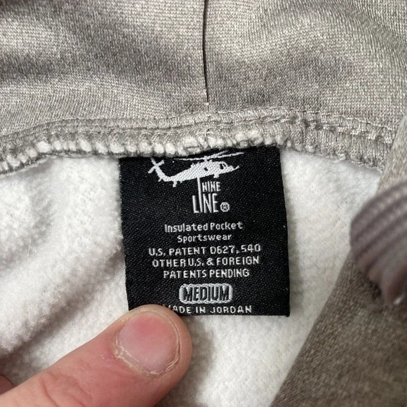 Nine Line Apparel Hoodie Medium Gray Sweatshirt Fleece Military Flag USA‎ - Picture 3 of 9